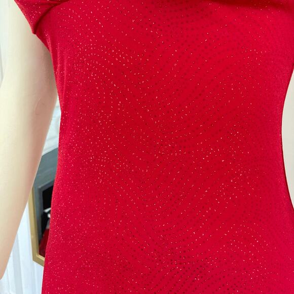 Y2K City Triangles Sparkly Red Midi Dress